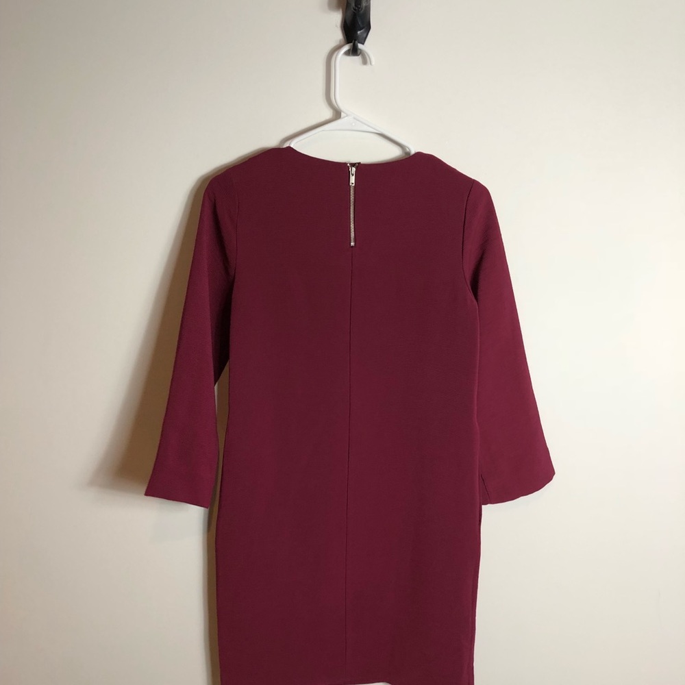 COS Burgundy Long Sleeve Shift Dress - Picture 5 of 7